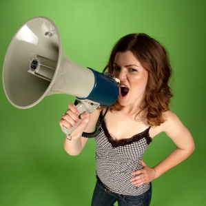 Girl with megaphone - speak out